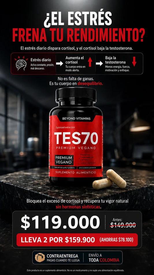 Suplemento de testosterona premium vegano en cápsulas