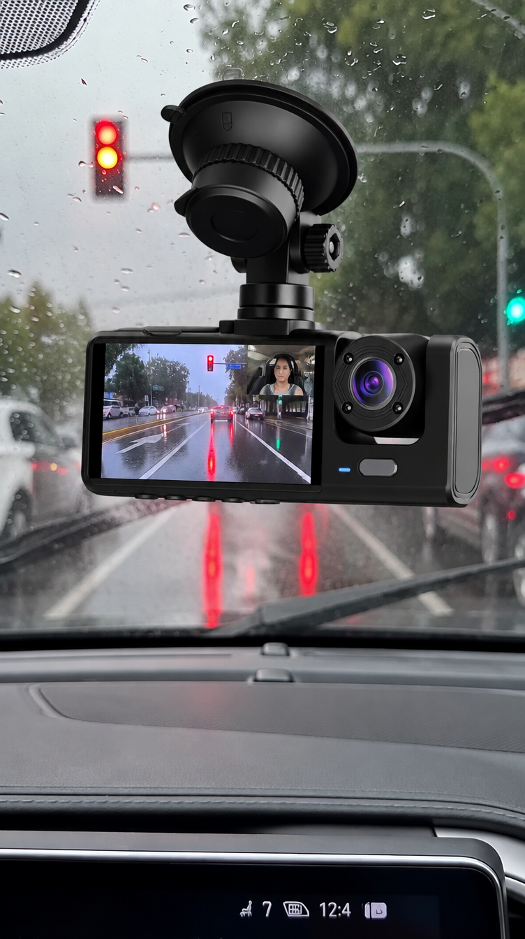 Graba adelante y adentro, también con lluvia