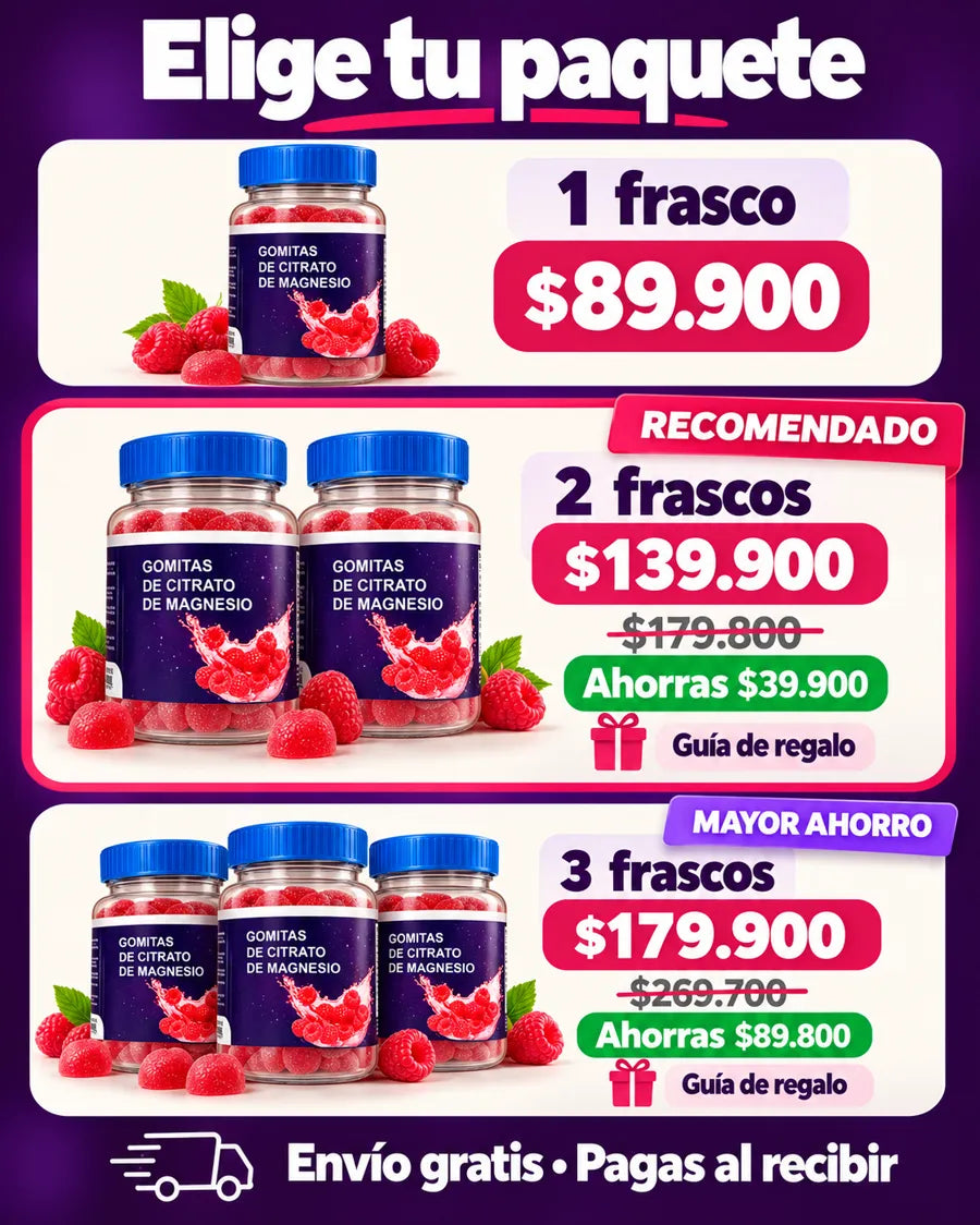 Paquetes de 1, 2 y 3 frascos