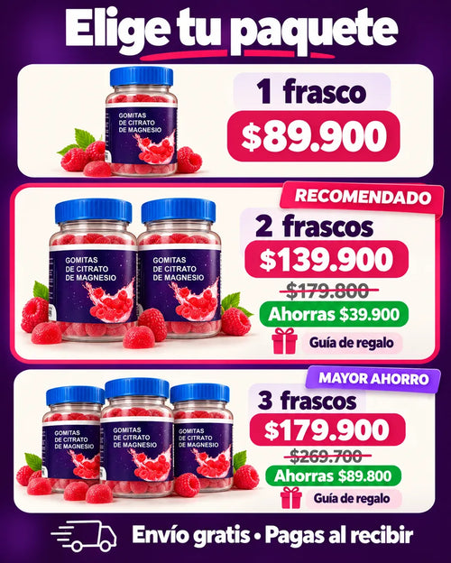 Paquetes de 1, 2 y 3 frascos